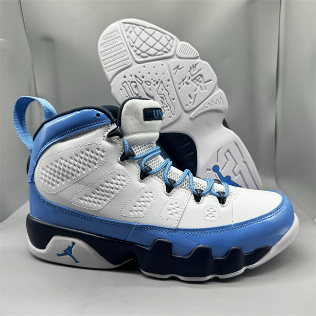 Men's White/Blue Running weapon Air Jordan 9 Shoes 036